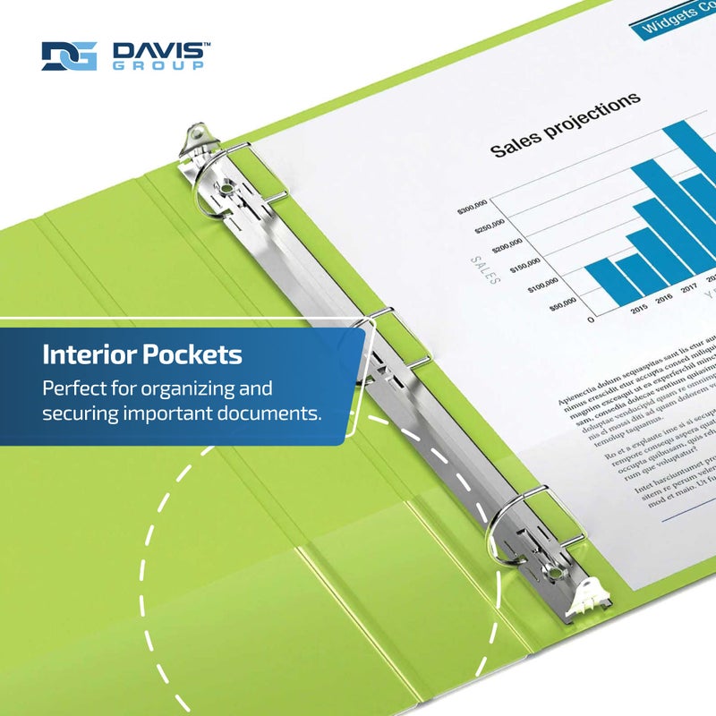 Davis Group Premium Economy 6-Pack 3-Ring Binders for School or Office, Round-Ring Binders, 1 Inch, Green - Image 5